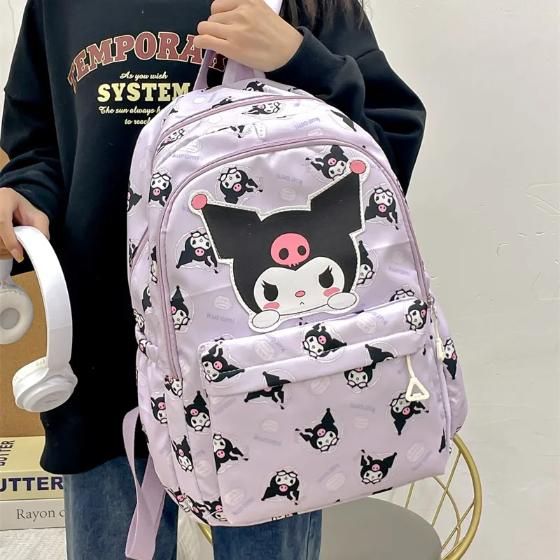 

Kawaii Sanrio Kuromi Hello Kitty милый мультяшный аниме рюкзак простой большой емкости декомпрессионный студенческий рюкзак подарок для девочек