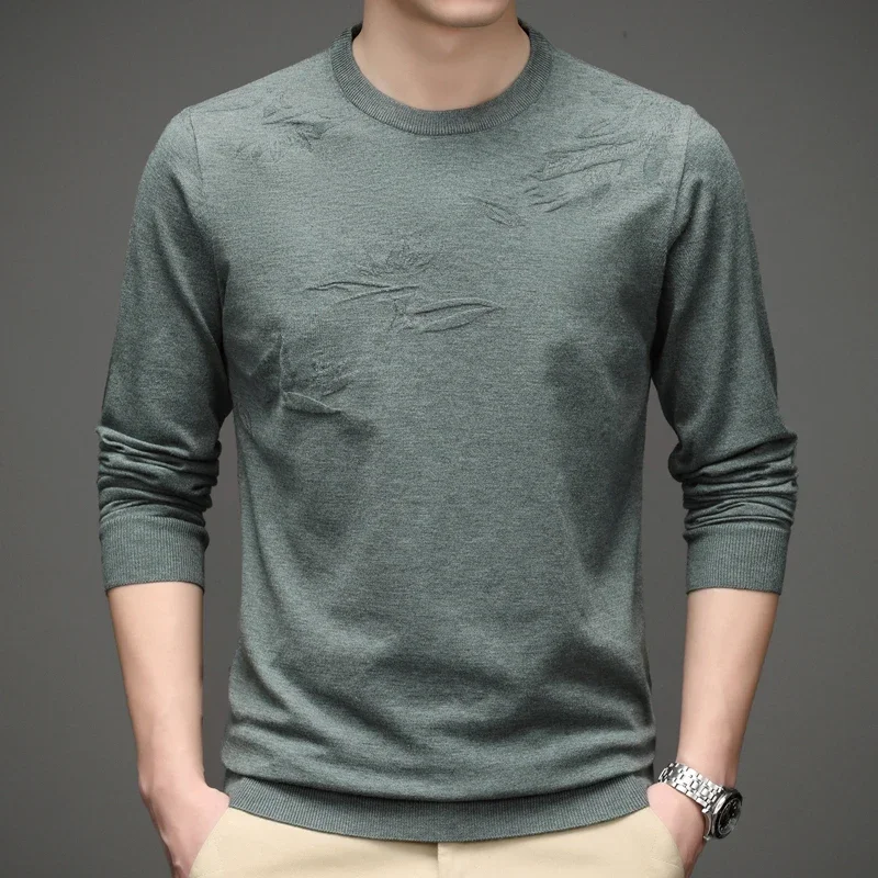 Мужской свитер с длинным рукавом, вязаный шерстяной свитер, футболка с круглым вырезом и тонкой нитью
Мужской свитер с длинным рукавом, вязаный шерстяной свитер, футболка с круглым вырезом и тонкой нитью