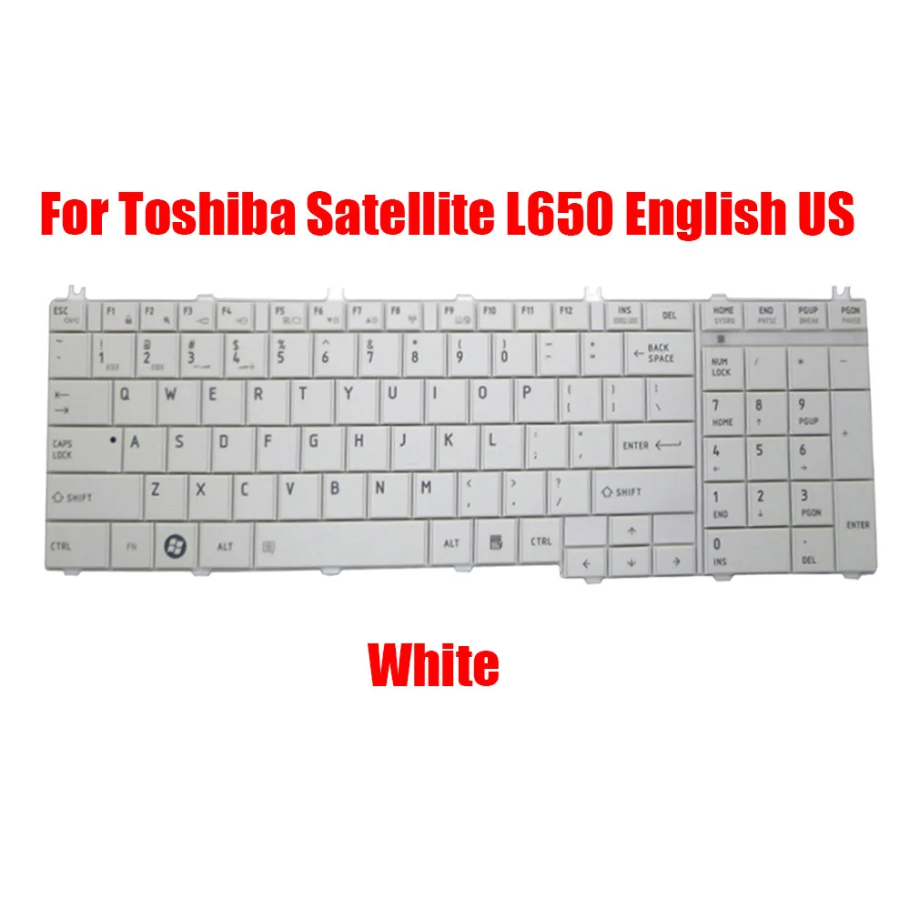 

English US Laptop Keyboard For Toshiba Satellite L650 L655 L670 L675 C650 C655 MP-09N13US-698 9Z.N4WSQ.101 AEBLBU00010 New