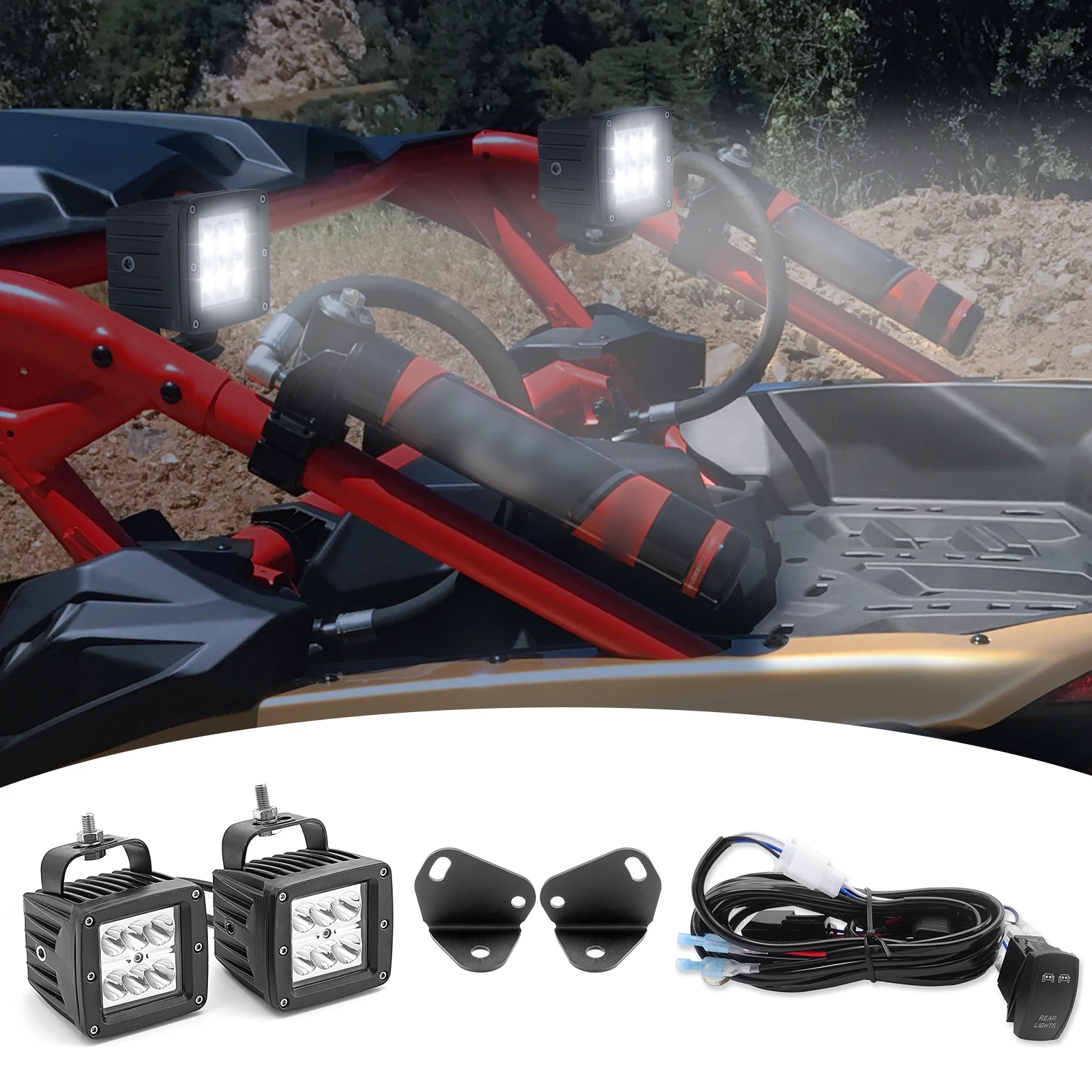 UTV 24W LED Work Light Bar B Pillar Mounting Rear Lighting Bracket Wiring Hardness for 2017-2024 CAN-AM MAVERICK X3 Accessories
UTV 24W LED Work Light Bar B Pillar Mounting Rear Lighting Bracket Wiring Hardness for 2017-2024 CAN-AM MAVERICK X3 Accessories
