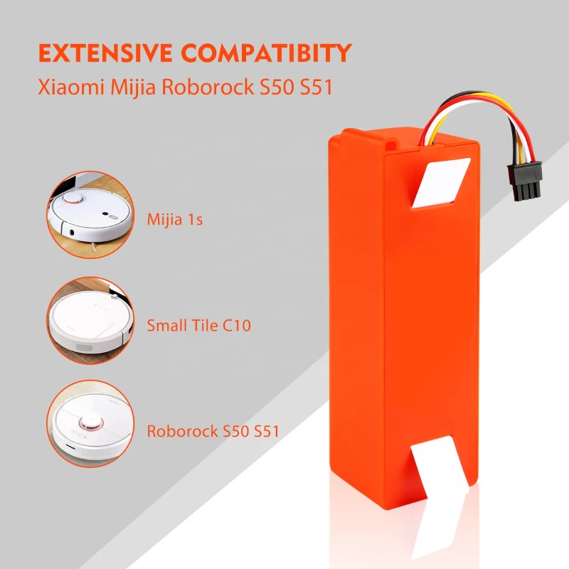 Robotic Vacuum Cleaner 14.4V Li-ion Replacement Battery for Xiaomi Robot Roborock S50 S51 S55 Accessory Spare Parts Battery
Robotic Vacuum Cleaner 14.4V Li-ion Replacement Battery for Xiaomi Robot Roborock S50 S51 S55 Accessory Spare Parts Battery