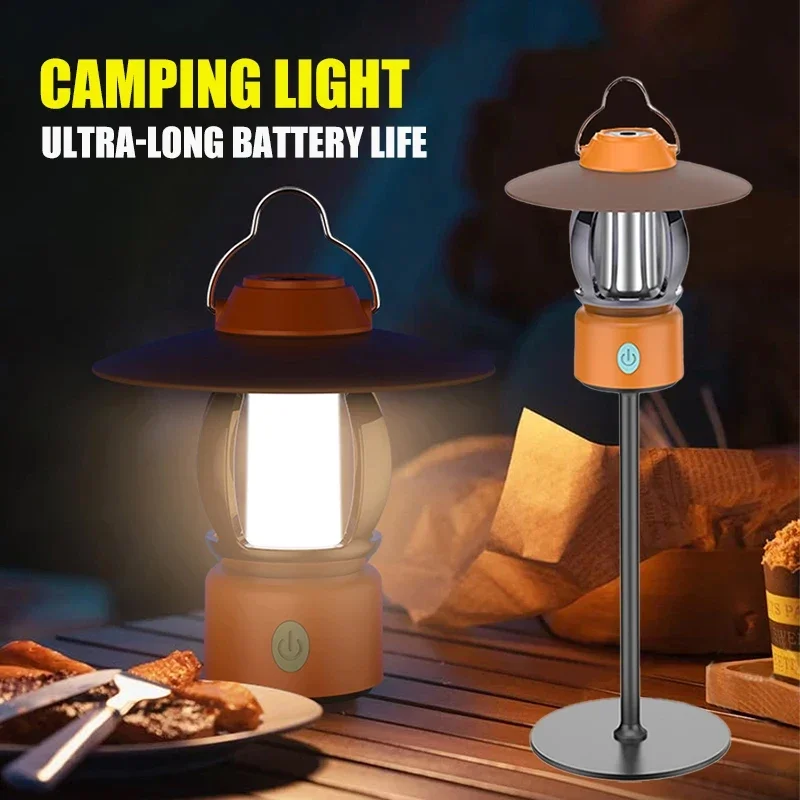 Multifunctional Camping Lamp Portable Flashlight Type-C Rechargeable Retro Atmosphere Horse Lantern LED Hanging Tent Light
Multifunctional Camping Lamp Portable Flashlight Type-C Rechargeable Retro Atmosphere Horse Lantern LED Hanging Tent Light