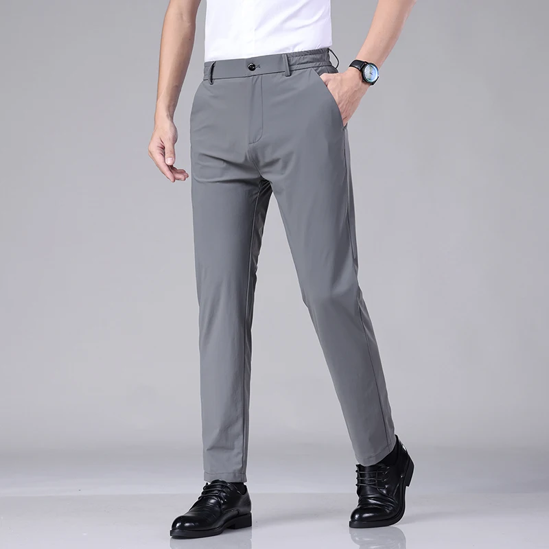 Summer High Stretch Soft Suit Pants Men Thin Fashion Business Elastic Waist Korean Slim Fit Brand Clothes Casual Formal Trousers
Summer High Stretch Soft Suit Pants Men Thin Fashion Business Elastic Waist Korean Slim Fit Brand Clothes Casual Formal Trousers