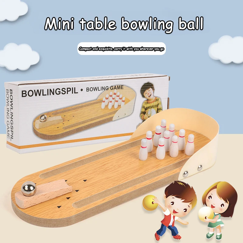 

Portable Children Educational Enlightenment Toy Parent Child Interactive Education Cognitive Mini Wooden Bowling Sports Game