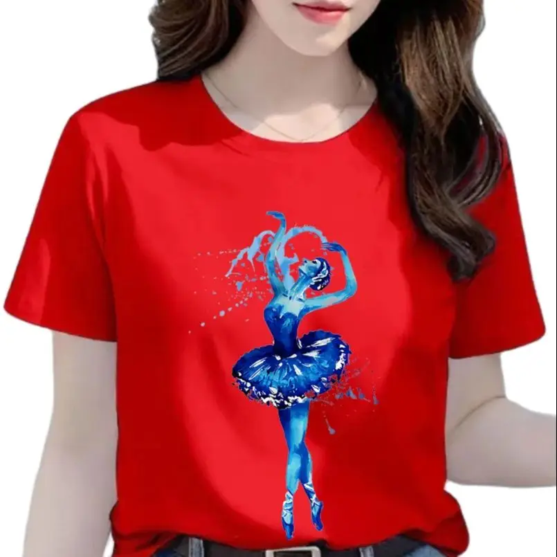 Fashion Watercolor Ballet T-shirt Design Sense Women Dance Dress Half Sleeve Tops Oversized T Shirt Vintage Clothes Harajuku
Fashion Watercolor Ballet T-shirt Design Sense Women Dance Dress Half Sleeve Tops Oversized T Shirt Vintage Clothes Harajuku