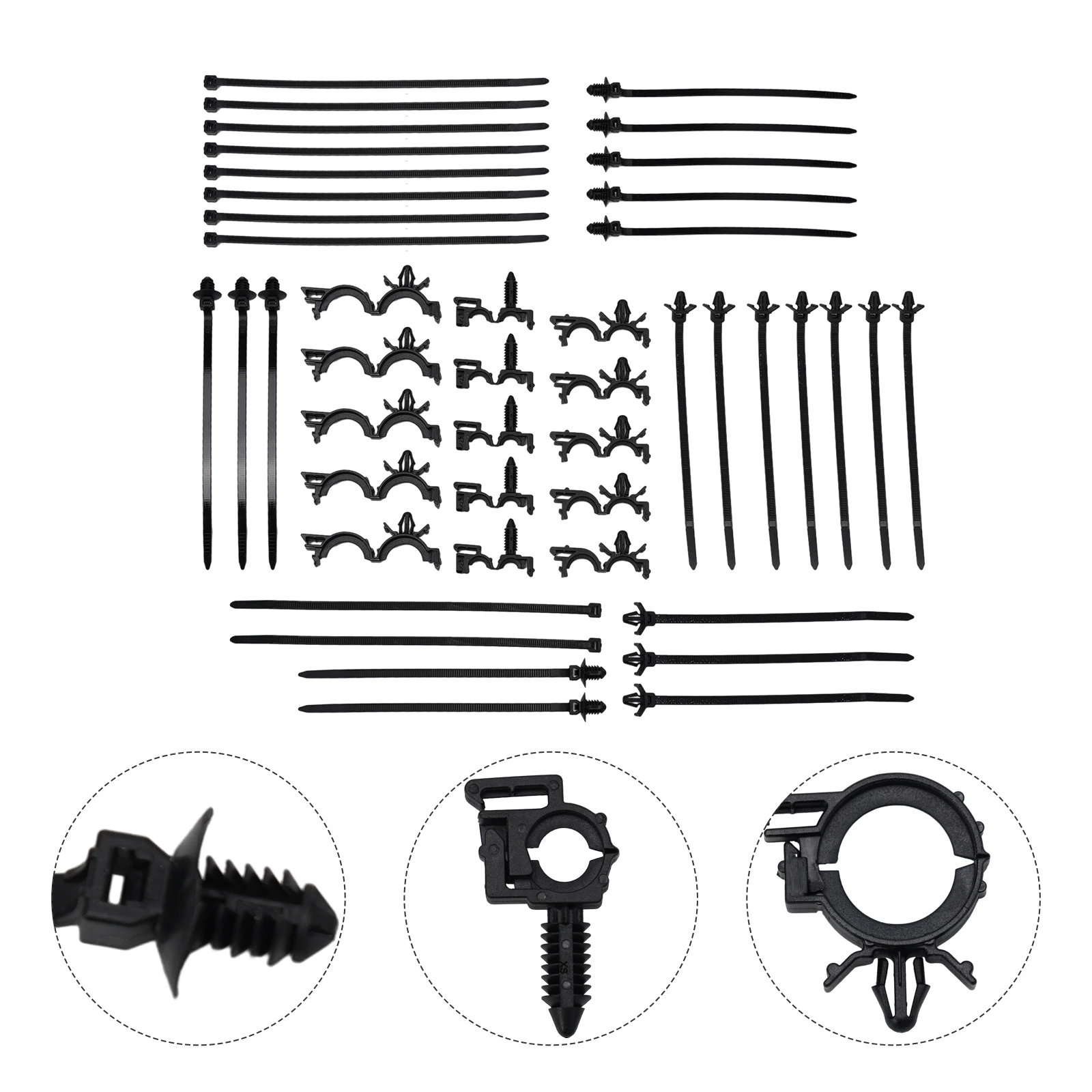 45Pcs Push Mount Cable Zip Ties With Car Plastics Wire Routing Clips Premium Quality Universal Fitment Self-Locking Fastening
45Pcs Push Mount Cable Zip Ties With Car Plastics Wire Routing Clips Premium Quality Universal Fitment Self-Locking Fastening