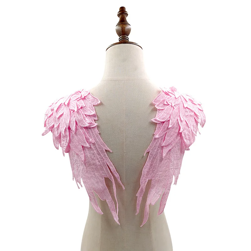 

1 пара Аниме Косплей вышивка ангел искусственное шитье цветочный воротник патч Свадебная вечеринка Лолита Аниме аксессуары DIY костюм