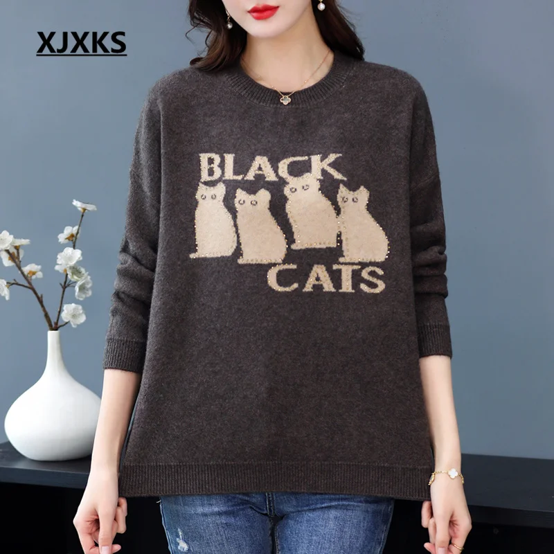 XJXKS Sueters De Mujer 2022 Autumn Winter New Round Neck Long-sleeved Wool Knit Sweater Women's Pullover Temperament Versatile
XJXKS Sueters De Mujer 2022 Autumn Winter New Round Neck Long-sleeved Wool Knit Sweater Women's Pullover Temperament Versatile