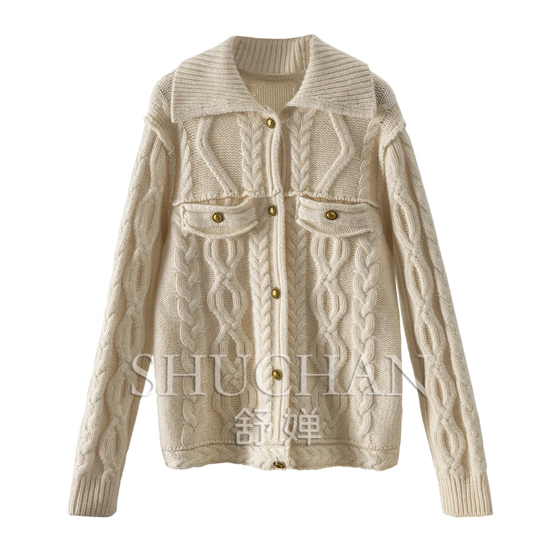 SHUCHAN Cardigan Women England Style Cashmere Thick (Winter) Cardigan Women Sueter Mujer Invierno 2023
SHUCHAN Cardigan Women England Style Cashmere Thick (Winter) Cardigan Women Sueter Mujer Invierno 2023