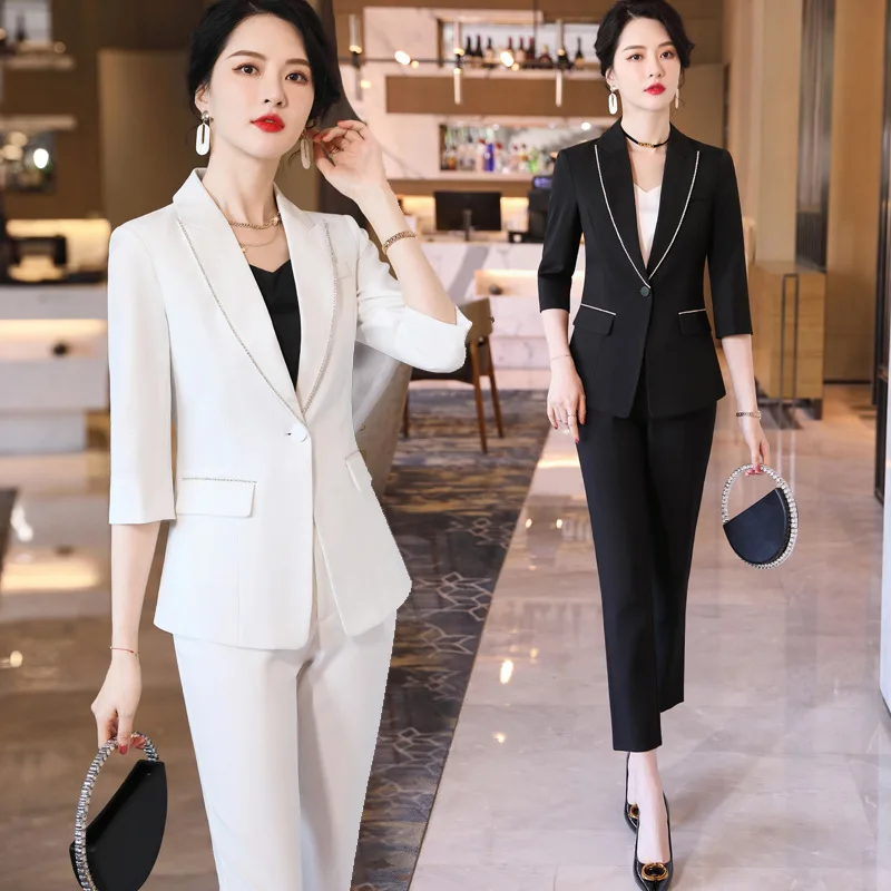 

White Suit Set Women's Summer Thin High-Grade Fried Street Business Wear Temperament Goddess Style Western Style Fashion Tailore