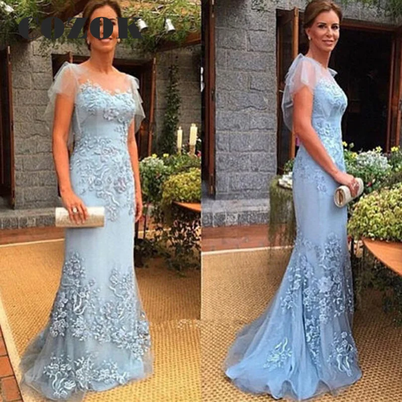 Graceful Blue Mermaid Mother Of The Bride Dress Floor Length Women Formal Wedding Party Gowns فساتين حفلات Custom BW34
Graceful Blue Mermaid Mother Of The Bride Dress Floor Length Women Formal Wedding Party Gowns فساتين حفلات Custom BW34
