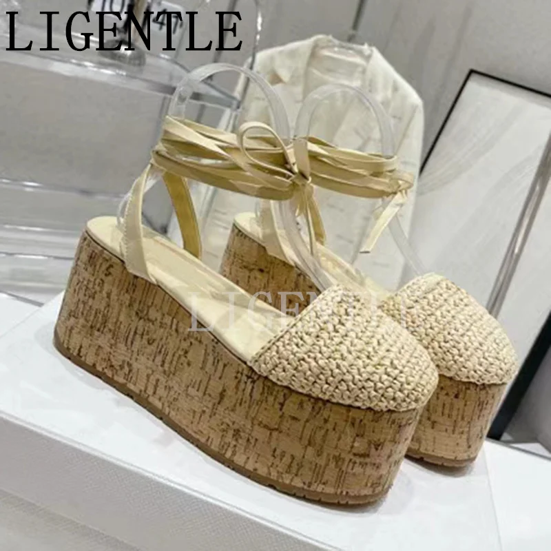 Luxury Thick Bottomed Sandals Women Thick Soled Wooden Pladform Shoes Weave Cane Round Toe Beige Black Pink Sandals Party Shoes
Luxury Thick Bottomed Sandals Women Thick Soled Wooden Pladform Shoes Weave Cane Round Toe Beige Black Pink Sandals Party Shoes