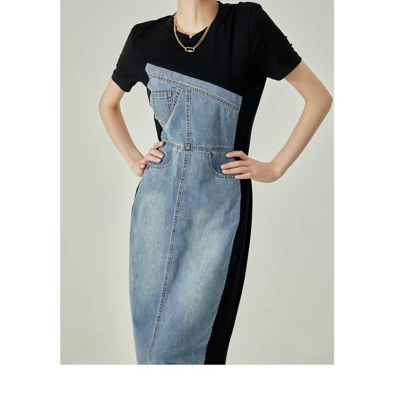 European station denim patchwork dress 2024 new female niche design sense French long dress children's clothing high-end feeling
European station denim patchwork dress 2024 new female niche design sense French long dress children's clothing high-end feeling