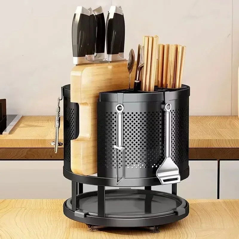Вращающаяся на 360 ° полка-органайзер для столовых приборов, столешница, кухонная столешница, современный многофункциональный органайзер для ножей и вилок 
Вращающаяся на 360 ° полка-органайзер для столовых приборов, столешница, кухонная столешница, современный многофункциональный органайзер для ножей и вилок