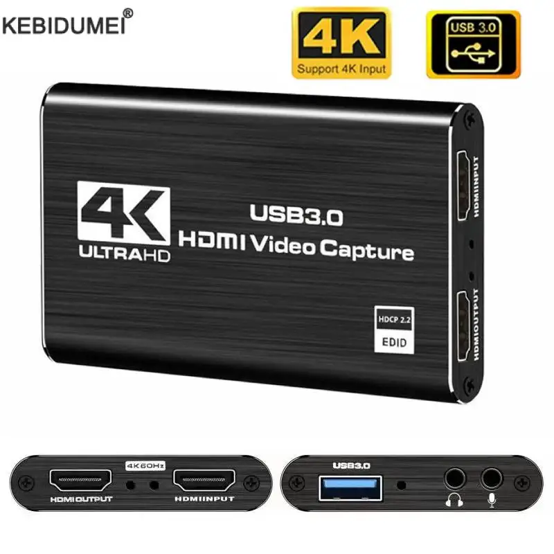 4K Video Capture Card 1080P 60fps HD Camera Recording Box HDMI to USB 3.0 PC Live Streaming Grabber Recorder
4K Video Capture Card 1080P 60fps HD Camera Recording Box HDMI to USB 3.0 PC Live Streaming Grabber Recorder