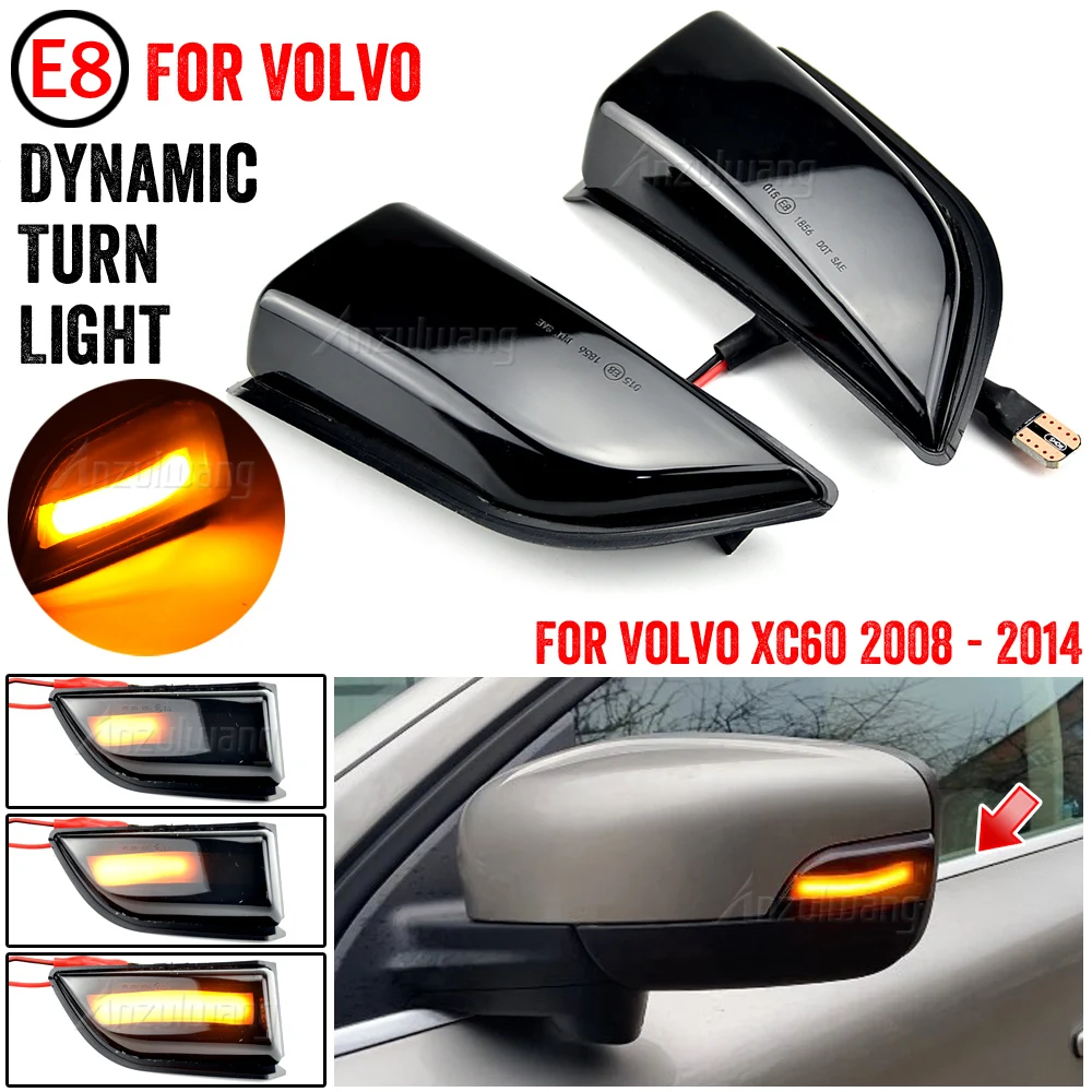 

LED Dynamic Turn Signal Light For Volvo XC60 2008 2009 2010 2011 2012 2013 2014 Side Mirror Sequential Blinker Indicator Lamp