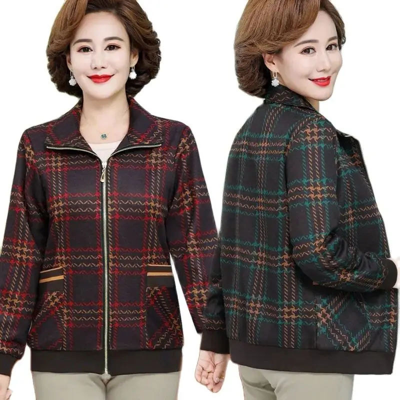 Spring Autumn Elegant Women Jacket Leisure Lapel Loose Coat Fashion Printing Middle Aged Lady Short Outcoat Thin Female Tops
Spring Autumn Elegant Women Jacket Leisure Lapel Loose Coat Fashion Printing Middle Aged Lady Short Outcoat Thin Female Tops
