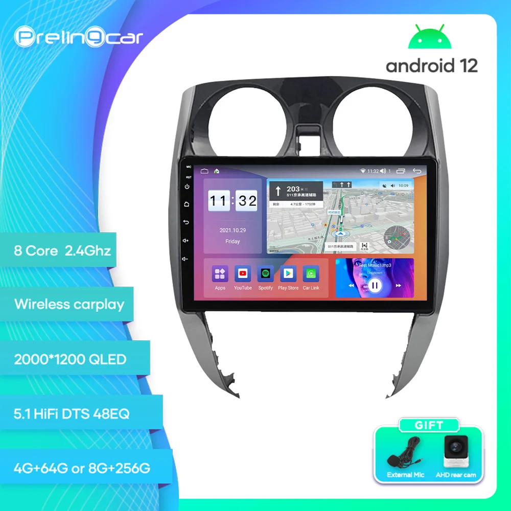 Prelingcar для Nissan Note 2012-2019 Android 12 автомобильный монитор 8 256g Carplay RDS GPS Встроенный 2din Радио DVD плеер 5,1 HIFI DST
Prelingcar для Nissan Note 2012-2019 Android 12 автомобильный монитор 8 256g Carplay RDS GPS Встроенный 2din Радио DVD плеер 5,1 HIFI DST
