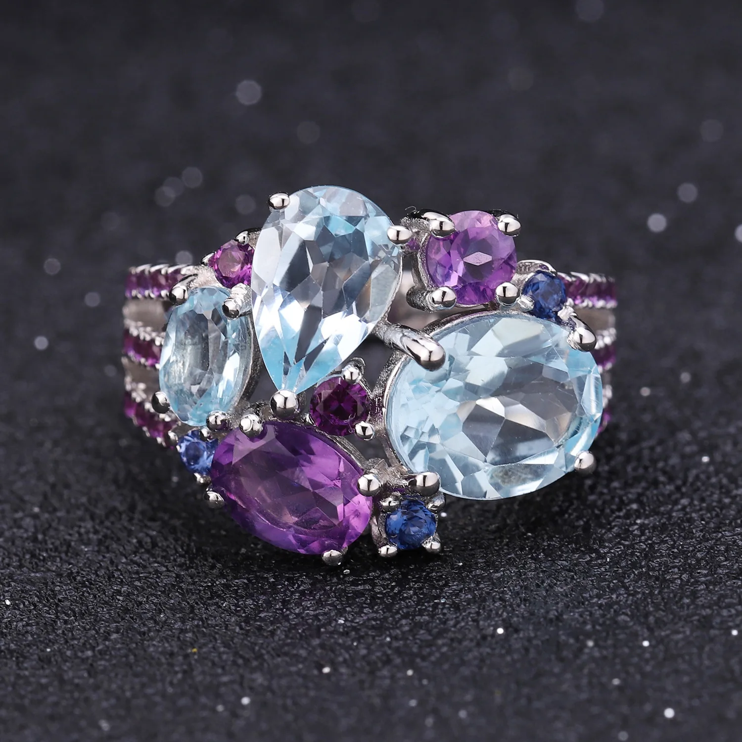 Natural Blue Topaz Amethyst Red Agate Multicolor Gemstone Silver Rings Genuine Gemstone Colorful Design S925 Women Gift
Natural Blue Topaz Amethyst Red Agate Multicolor Gemstone Silver Rings Genuine Gemstone Colorful Design S925 Women Gift