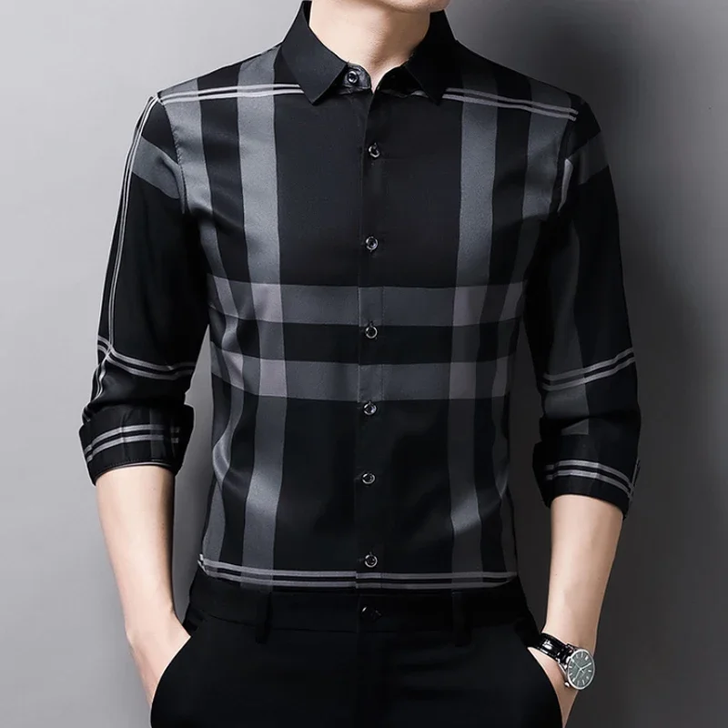 New And Free Print Luxurious Shirt Autumn Comfortable Sleeve Wrinkle Iron Long Plaid Lapel And Men's Spring And Slim Resistant
New And Free Print Luxurious Shirt Autumn Comfortable Sleeve Wrinkle Iron Long Plaid Lapel And Men's Spring And Slim Resistant