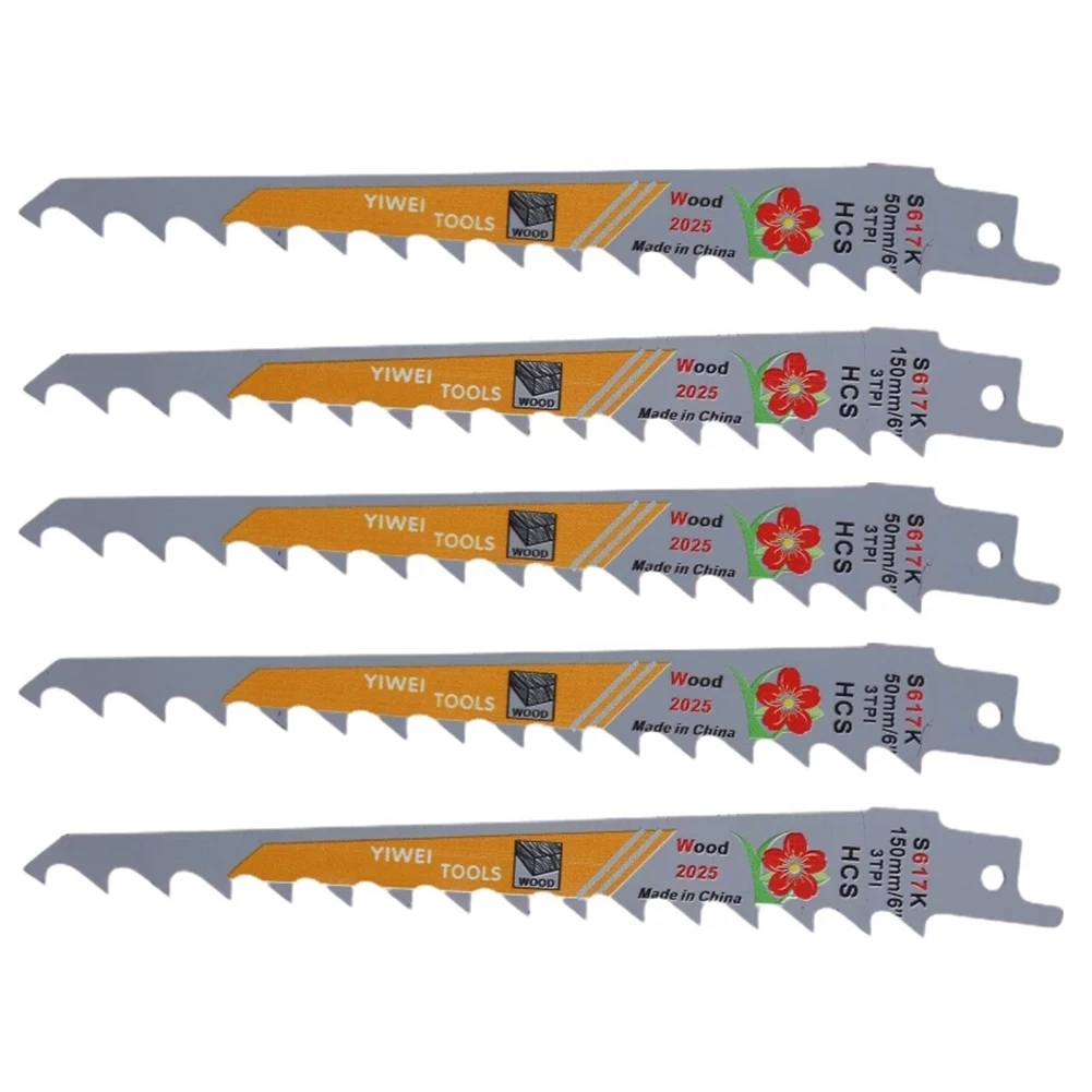5pcs S617K 150mm HCS Saw Blade Reciprocating Curve Saw Blade Power Cutting Tool For Aviation Furniture Railway Shipbuilding
5pcs S617K 150mm HCS Saw Blade Reciprocating Curve Saw Blade Power Cutting Tool For Aviation Furniture Railway Shipbuilding