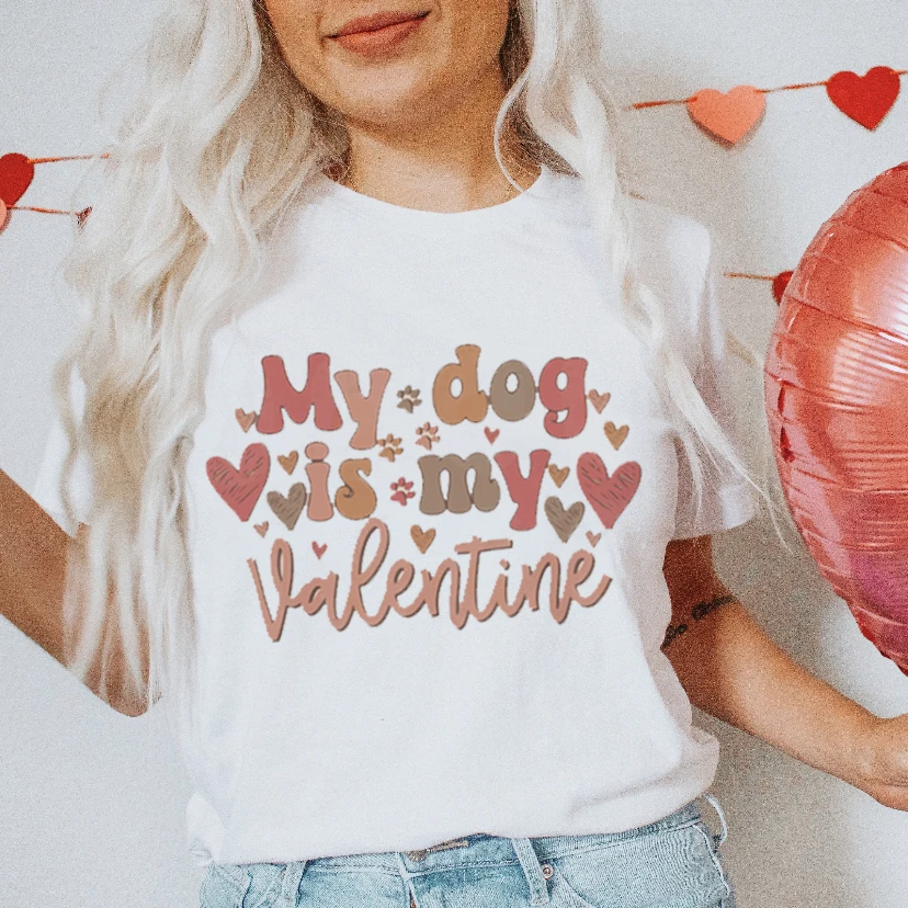 Dog My Love New T-shirt Sweet Heart Valentine's Day Women T-shirts Summer Tshirt Graphic Printing Kawaii White Tshirt,Drop Ship
Dog My Love New T-shirt Sweet Heart Valentine's Day Women T-shirts Summer Tshirt Graphic Printing Kawaii White Tshirt,Drop Ship
