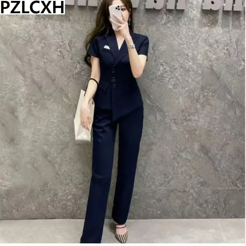 

Spring Summer Thin Suit Set Women's New Simple Fashion Professional Dress Civil Service Jewelry Shop Work Clothes Temperament