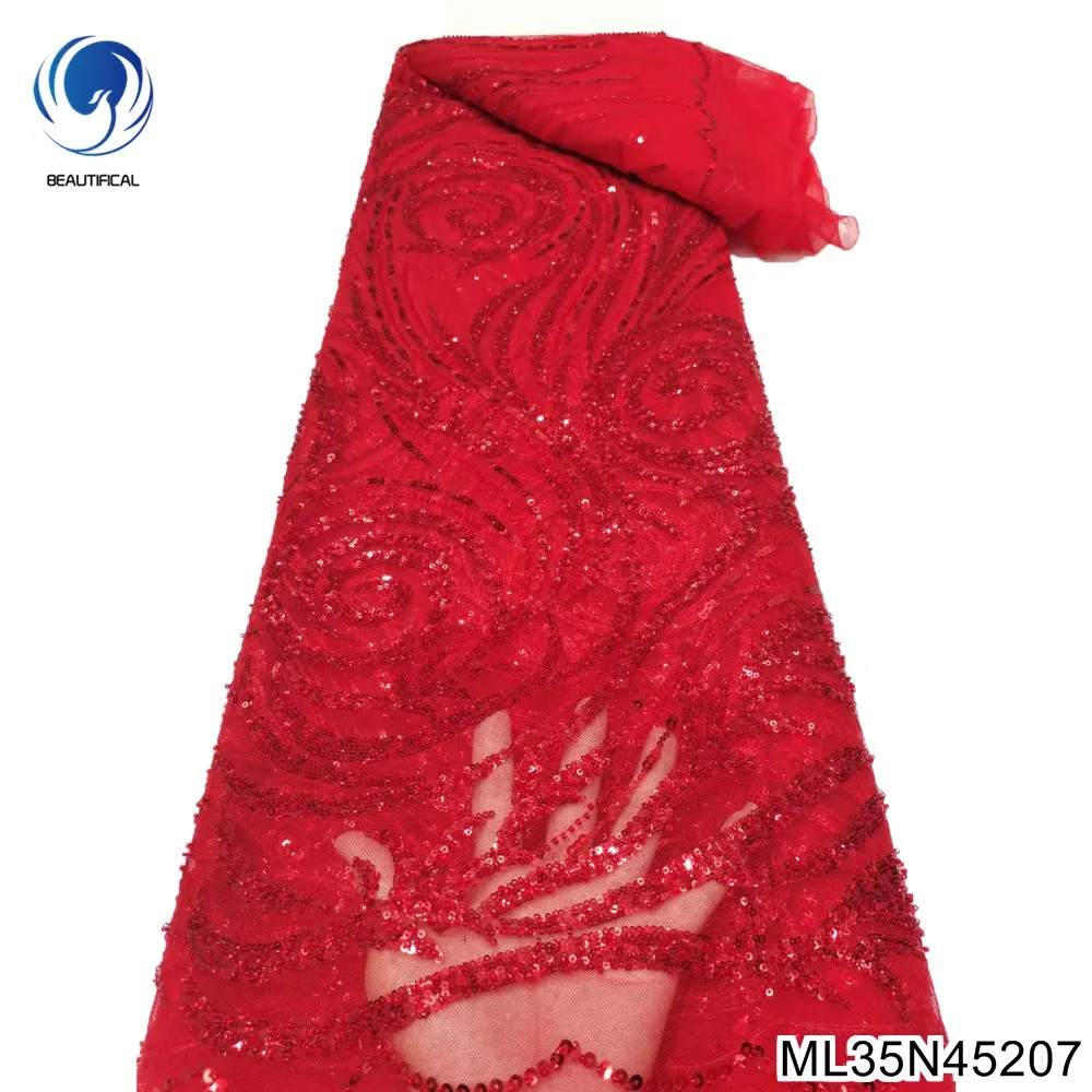 2022 High quality African sequined lace fabric red lace fabric with beads nigerian embroidered fabric for party dress ML35N452
2022 High quality African sequined lace fabric red lace fabric with beads nigerian embroidered fabric for party dress ML35N452