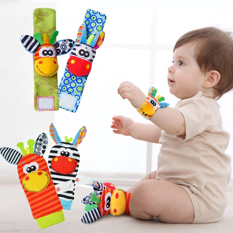 

0-12 Months Baby Toy Baby Rattles Toys Animal Socks Wrist Strap Rattle Baby Foot Socks Bug Wrist Strap Baby Socks Pacifier Toys