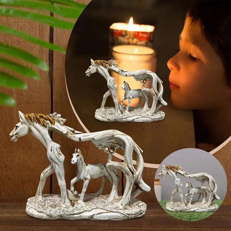 

Innovative Horse Statue Galloping Horse Resin Ornament Auspicious Galloping Horse Decoration Tool for Living Room Yard Garden