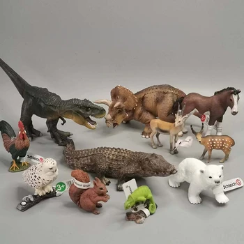 Schleich 동물 말 모델 시뮬레이션 야생 동물 악어 거북이 화이트 베어 액션 피규어 미니어처 장난감 컬렉션, 어린이 선물