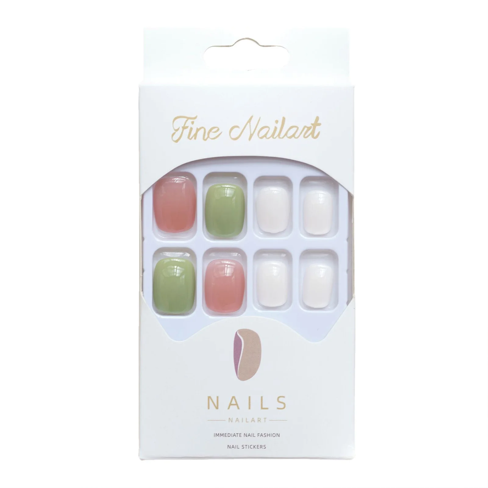 Spring Pink & Green Fake Nails Short Length UV Gel Gentle Color Nails for Salon Expert and Naive Women
Spring Pink & Green Fake Nails Short Length UV Gel Gentle Color Nails for Salon Expert and Naive Women