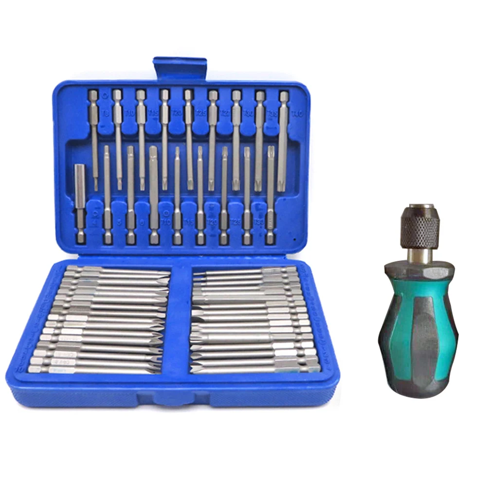 50pcs Extra Long Screwdriver Bit Set 75mm Torx Star Hex Spline Bit Set Cr-V Steel Security Screwdriver Head Screwdriver Kit Tool
50pcs Extra Long Screwdriver Bit Set 75mm Torx Star Hex Spline Bit Set Cr-V Steel Security Screwdriver Head Screwdriver Kit Tool
