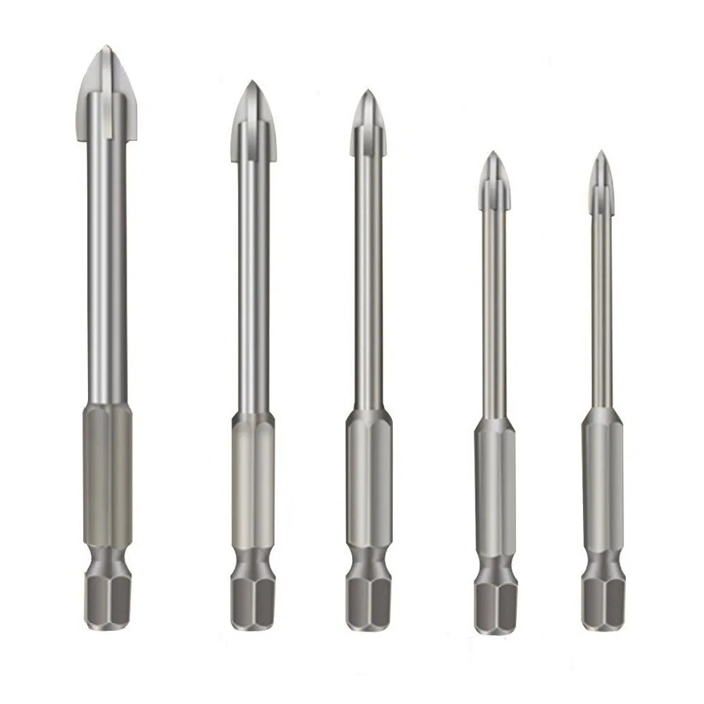 5Pcs Tile Drill Bit Cross Hex Drilling Tool Multifunctional Alloy Triangle Drill Bits For Glass Concrete Marble Metal Drilling
5Pcs Tile Drill Bit Cross Hex Drilling Tool Multifunctional Alloy Triangle Drill Bits For Glass Concrete Marble Metal Drilling