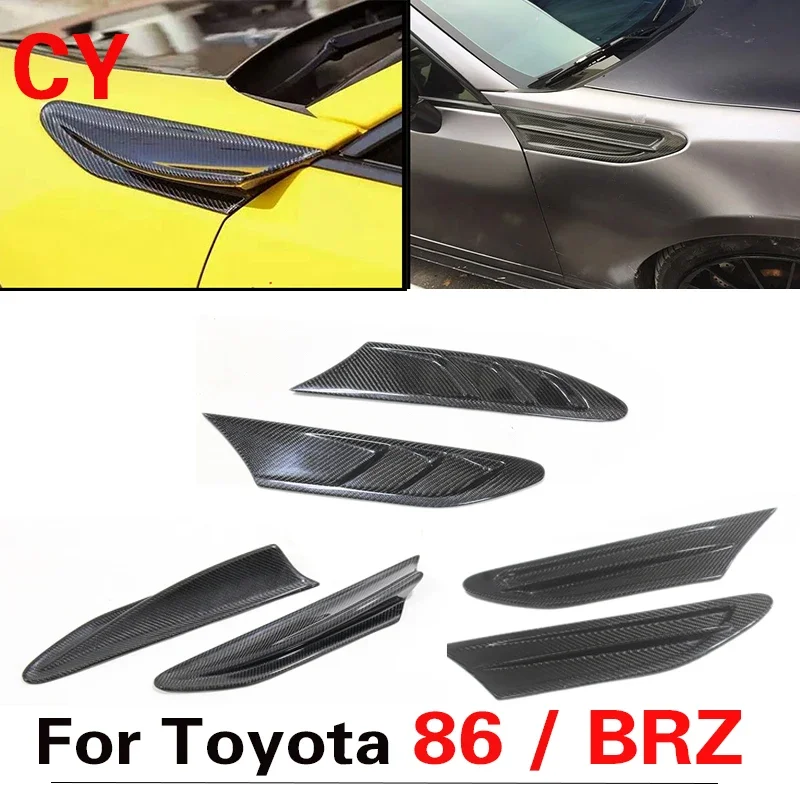 

For 2012-2016 Subaru BRZ Toyota 86 GT86 Scion FR-S 2 Pcs Real Carbon Fiber Side Fender Fin Vents Cover Trim 3 Style