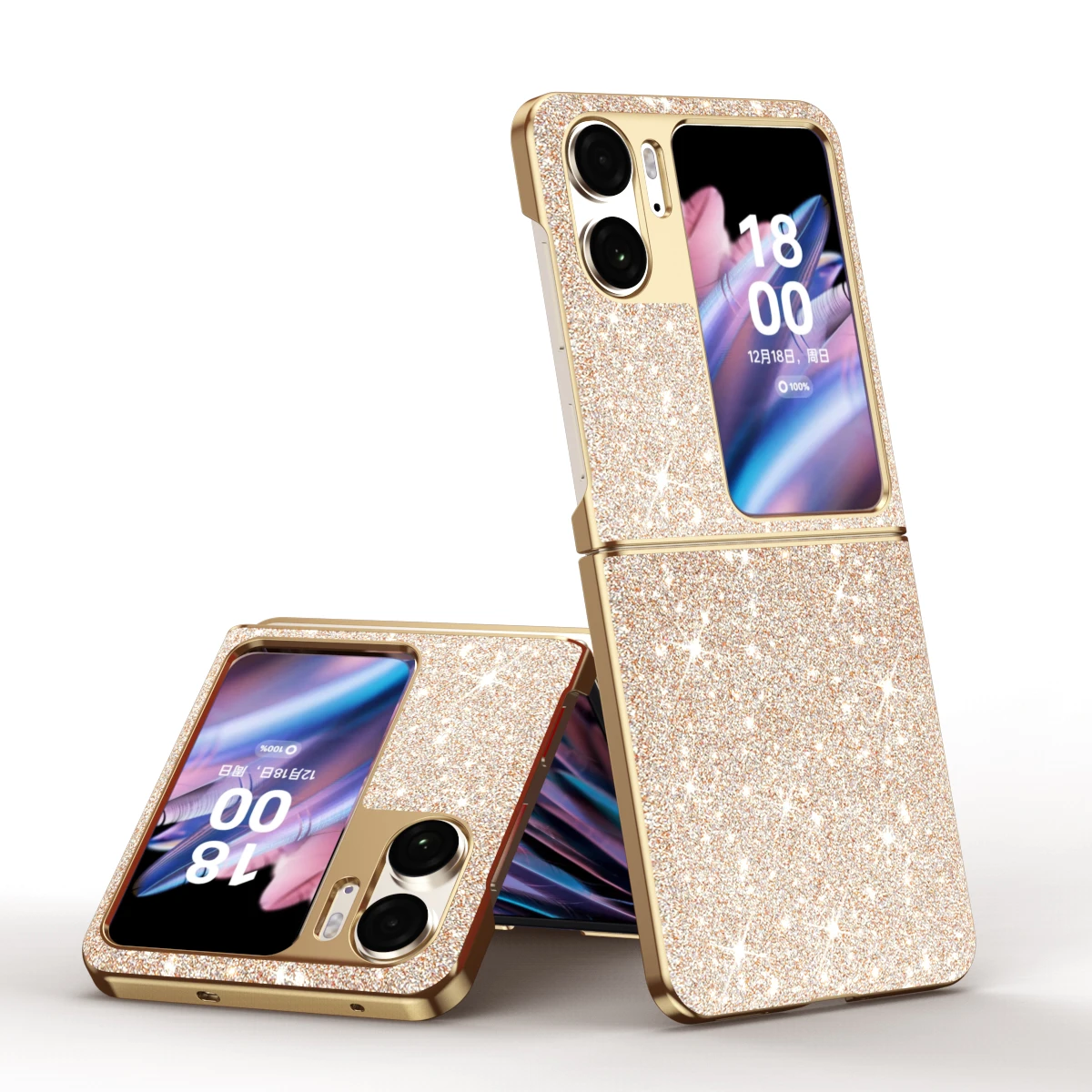 

Light Luxury Electroplated Soft Edge Bling Glitter Case for OPPO Find N2 N3 Flip N1 N2 N3 Shiny Sparkle Folding Protective Cover