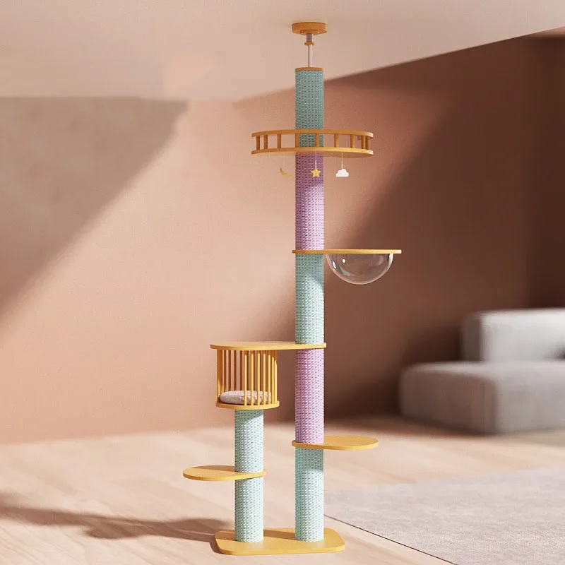 Solid Wood Cat Climbing Frame Children Sky Pillar Cat Nest Tree Integrated Ceiling Floor Frame Jumping Platform Space Capsule
Solid Wood Cat Climbing Frame Children Sky Pillar Cat Nest Tree Integrated Ceiling Floor Frame Jumping Platform Space Capsule