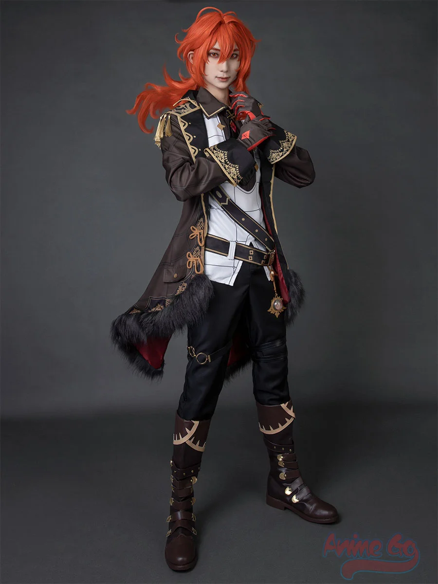 

Game Genshin Impact Diluc Cosplay Costume Brown Version C00350-A