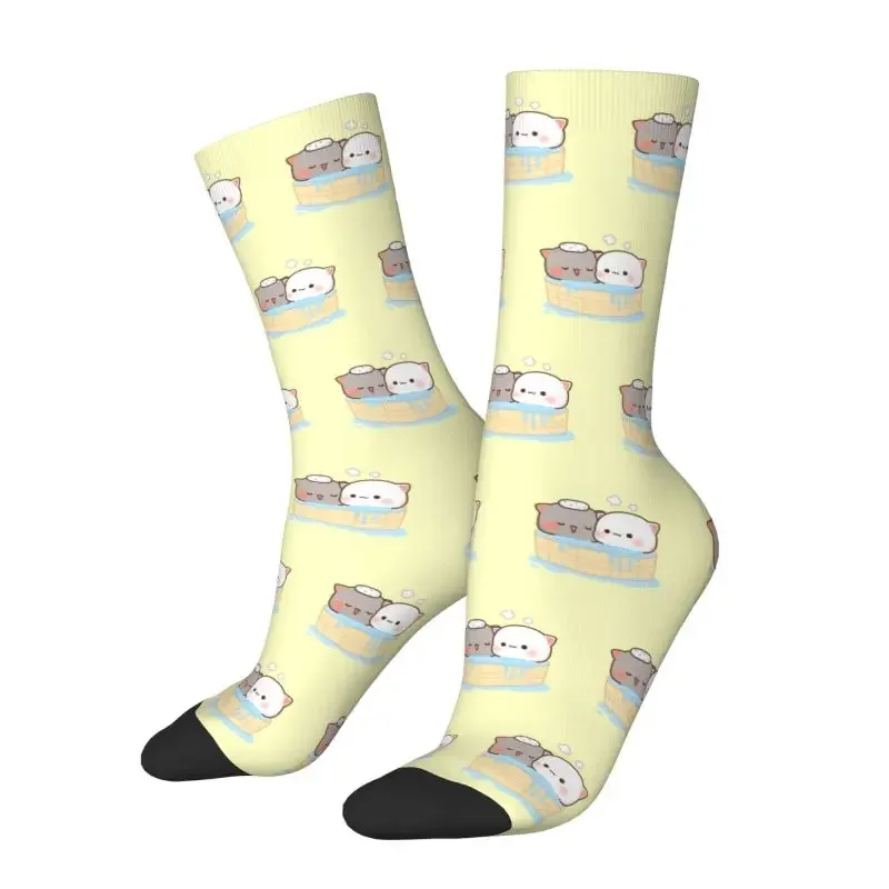 

Peach Goma Bathing Men's Crew Socks Unisex 3D Printed Mochi Cat Dress Socks