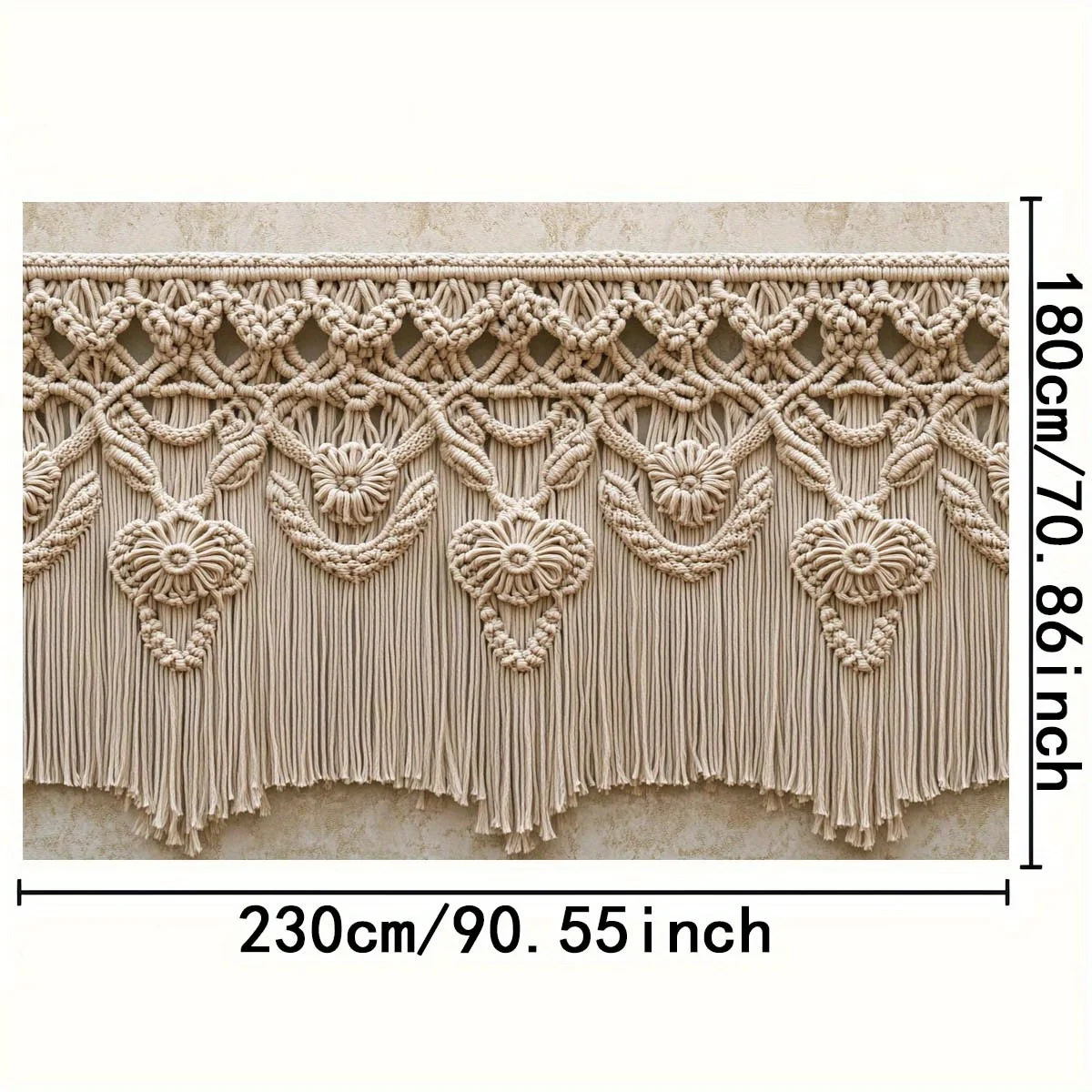 White Bohemian Rope & Floral Tapestry 5 Sce663dff71b44902856633f45f8d9472v