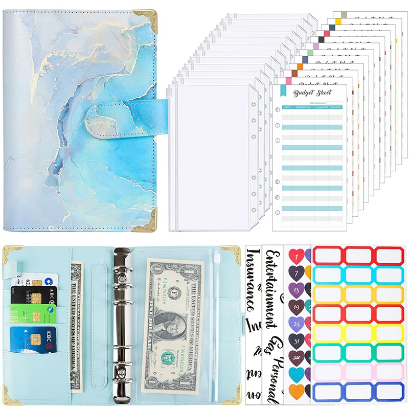 Budget Binder A6 Budget Binder with Zipper Envelopes Premium PU Leather Money Organizer for Cash Stuffing Budget Planner
Budget Binder A6 Budget Binder with Zipper Envelopes Premium PU Leather Money Organizer for Cash Stuffing Budget Planner