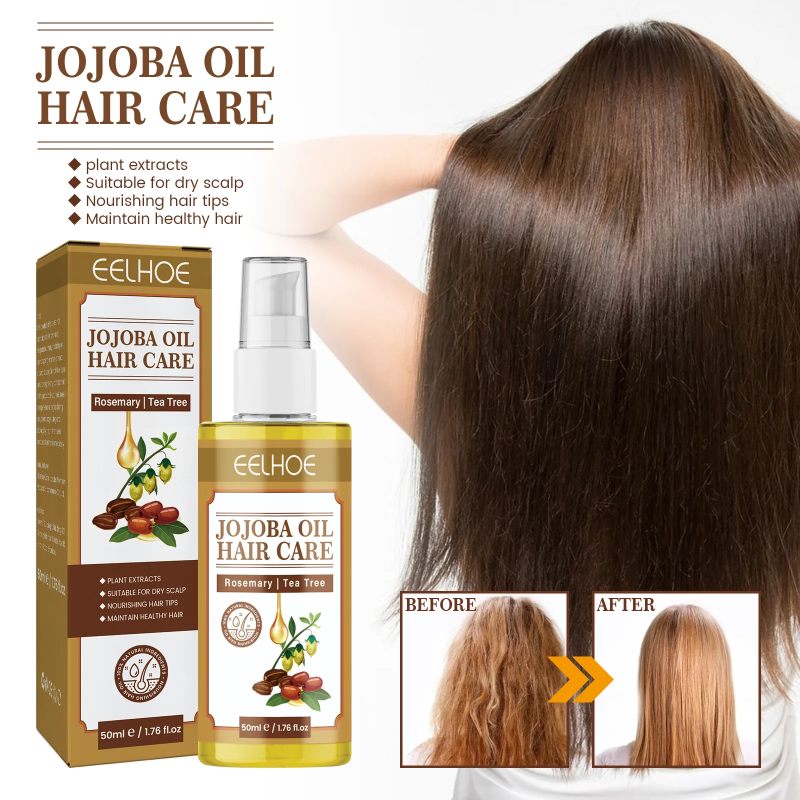 Jojoba Hair Care Oil Repairs Dry Hair Soothes Damaged Hair Softens Mild, and Does Not Irritate Hair Essential Oil
Jojoba Hair Care Oil Repairs Dry Hair Soothes Damaged Hair Softens Mild, and Does Not Irritate Hair Essential Oil