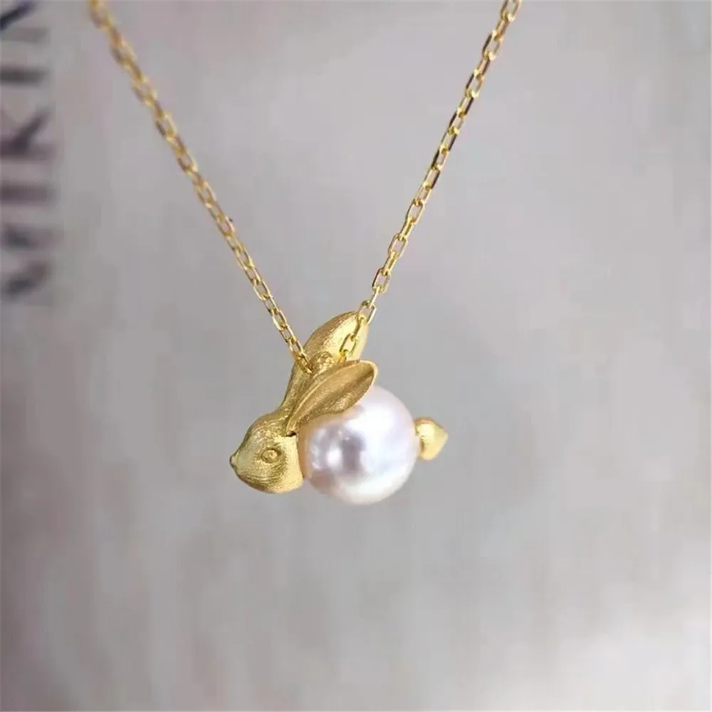 DIY Pearl Mini S925 Sterling Silver Pendant with White Jade Rabbit Style Silver Jewelry Necklace Pendant with 8-10mm Beads
DIY Pearl Mini S925 Sterling Silver Pendant with White Jade Rabbit Style Silver Jewelry Necklace Pendant with 8-10mm Beads