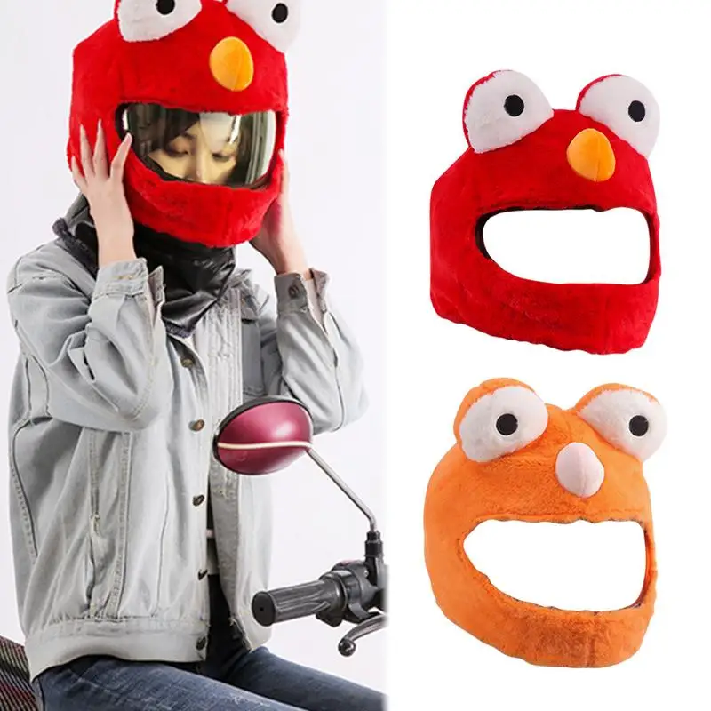 

Motorcycle Helmet Hat Cover Personalize Outdoor Fun Motorbike Cute Cartoon Animal Cap Plush Head Cover For Riding Accessories