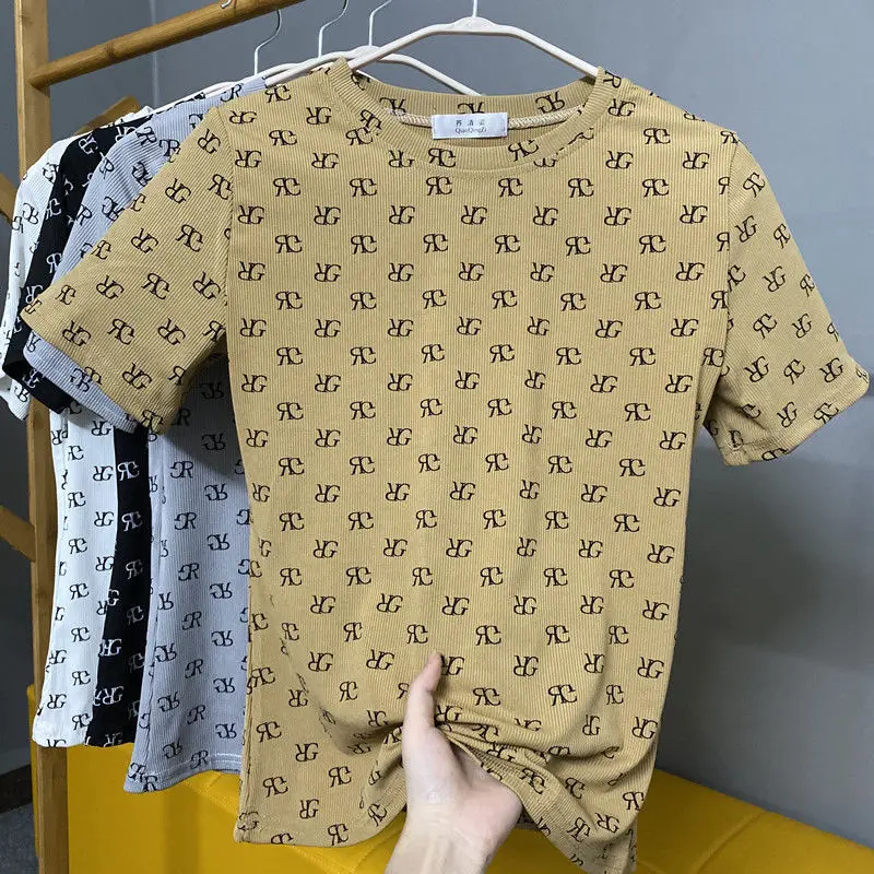 Summer new fashion letters western style slim top short sleeve T shirt bottoming shirt half sleeve T-shirt
Summer new fashion letters western style slim top short sleeve T shirt bottoming shirt half sleeve T-shirt
