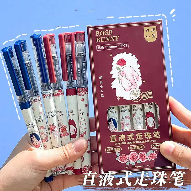 48 pcs/lot Creative Rose Rabbit Straight Liquid Pen For Writing Cute 0.5mm Pen Stationery Office School Supplies
48 pcs/lot Creative Rose Rabbit Straight Liquid Pen For Writing Cute 0.5mm Pen Stationery Office School Supplies