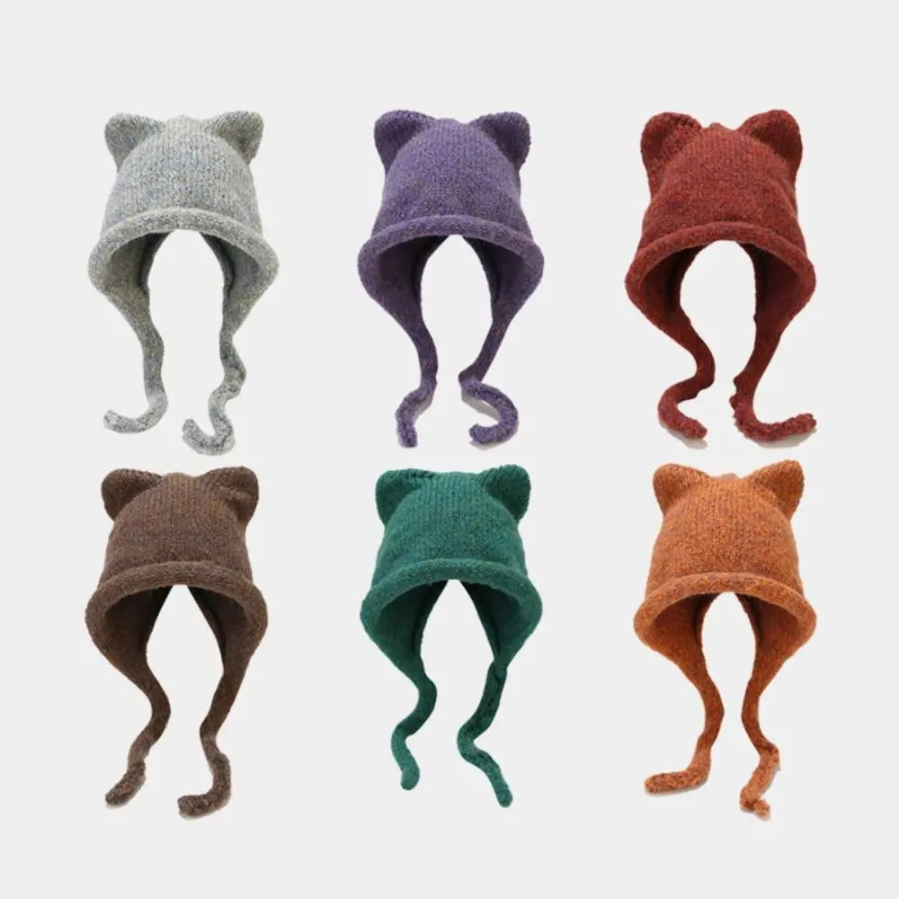 Solid Color Cat Ear Cap Cute Wool With Long Frenulum Beanies Hat Windproof Warm Hat Unisex
Solid Color Cat Ear Cap Cute Wool With Long Frenulum Beanies Hat Windproof Warm Hat Unisex
