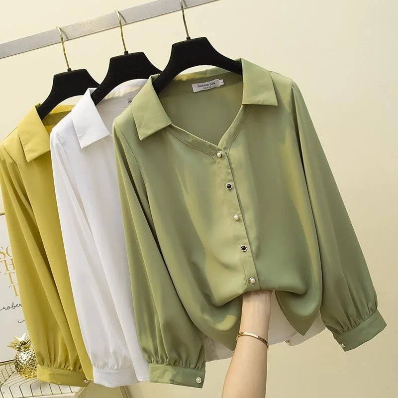 Women Spring Autumn Style Blouses Shirts Lady Casual Long Sleeve Turn-down Collar Solid Color Blusas Tops ZZ1941
Women Spring Autumn Style Blouses Shirts Lady Casual Long Sleeve Turn-down Collar Solid Color Blusas Tops ZZ1941