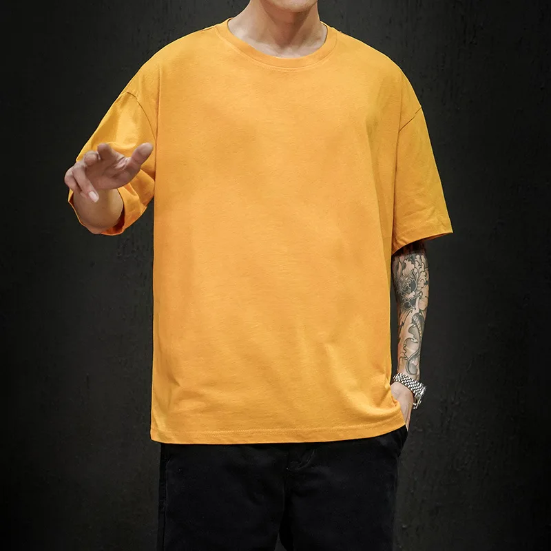 Cotton New Summer Men's T Shirt Solid T Shirt Mens Oversized Five Half Short Sleeve Casual Cotton Mens Streetwear Top Tees 100%
Cotton New Summer Men's T Shirt Solid T Shirt Mens Oversized Five Half Short Sleeve Casual Cotton Mens Streetwear Top Tees 100%
