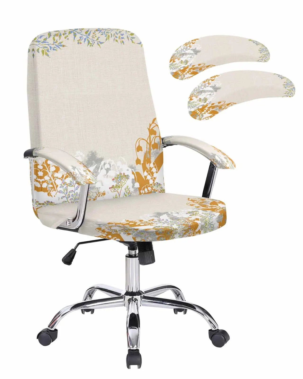 

Abstract Lily Of The Valley Flower Elastic Office Chair Cover Gaming Computer Chair Armchair Protector Seat Covers